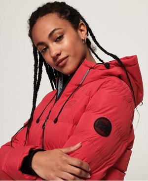 Superdry Spirit Puffer Icon Női Kabát Rózsaszín/Piros | RHUXB8453